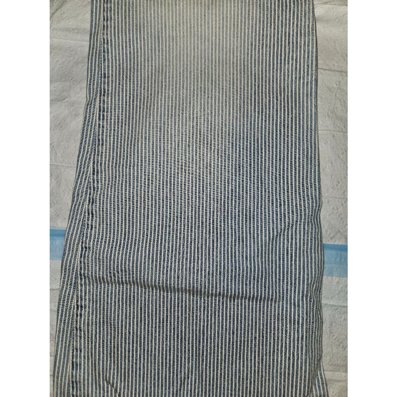 Michael Kors Selma Flare Wide Leg Denim Jeans Size 14 Blue White Striped - Picture 11 of 12